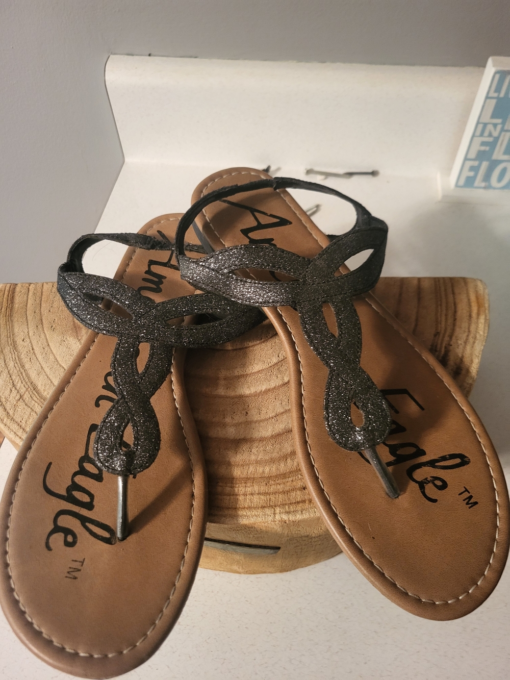 Womens American eagle Size 11 Sparkly Flat sandals